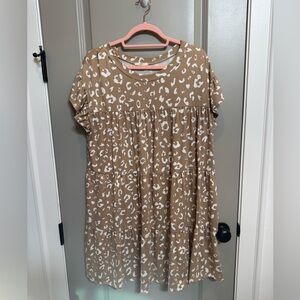 Entro Cheeta Print Ruffle Dress
